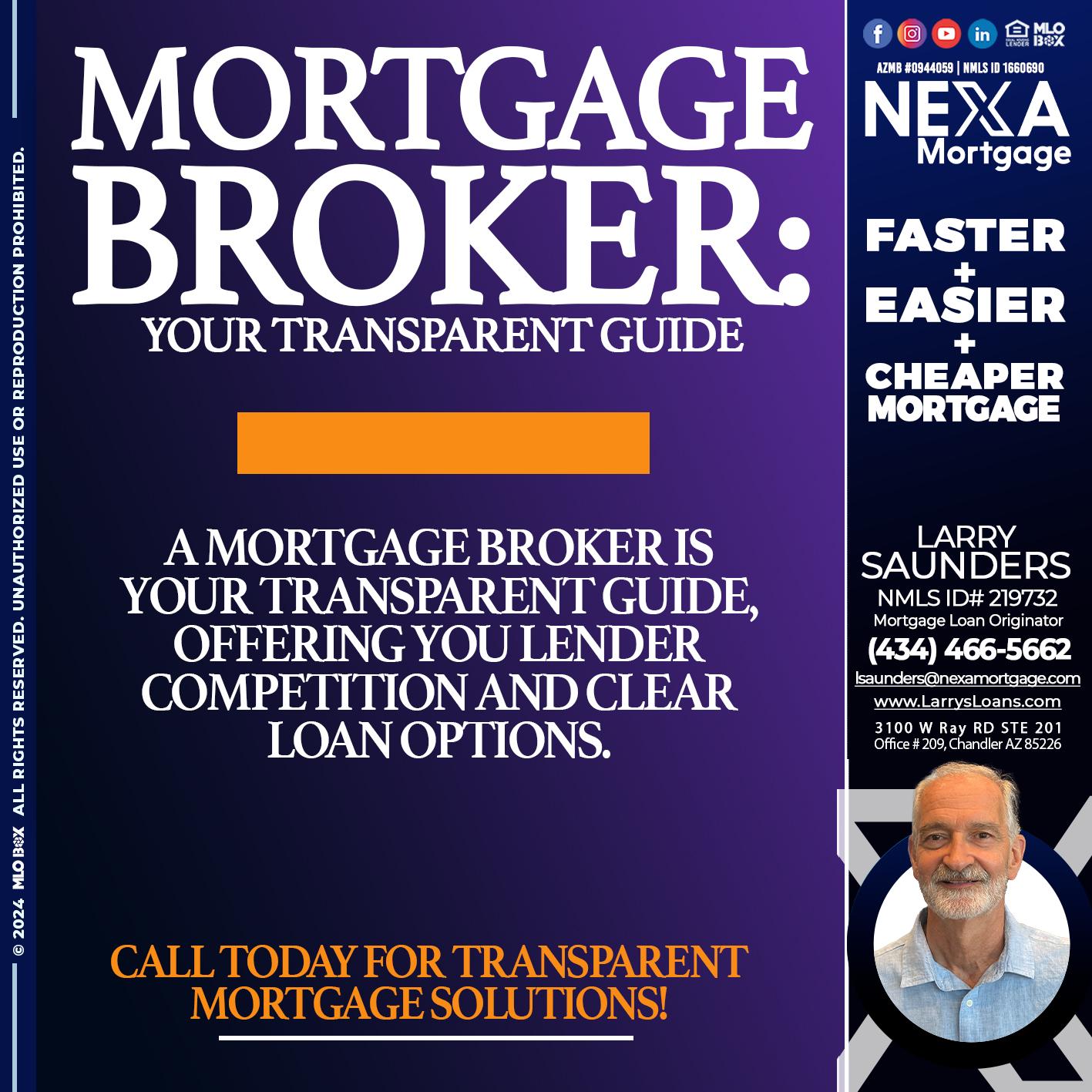 MORTGAGE BROKER GUIDE - Larry Saunders -Mortgage Loan Originator