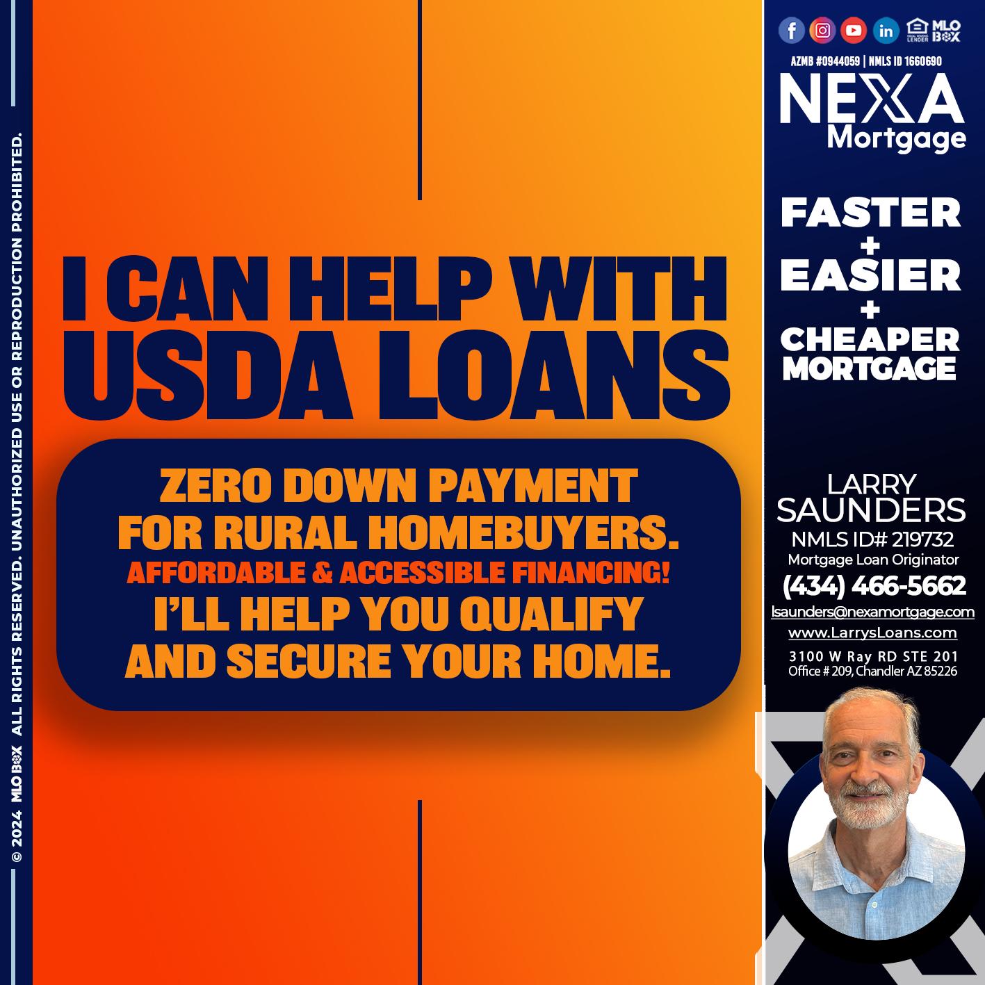 I CAN HELP USDA LOANS - Larry Saunders -Mortgage Loan Originator