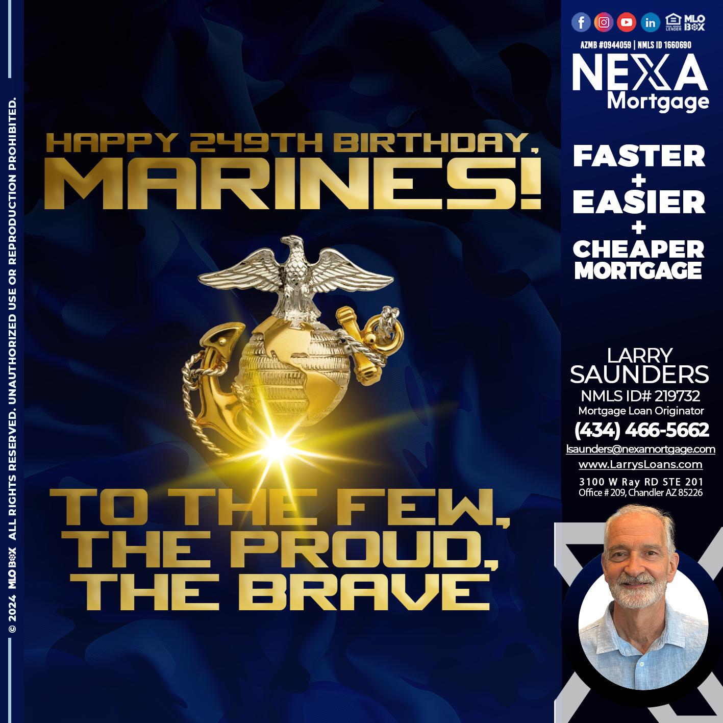 MARINES BIRTHDAY - Larry Saunders -Mortgage Loan Originator