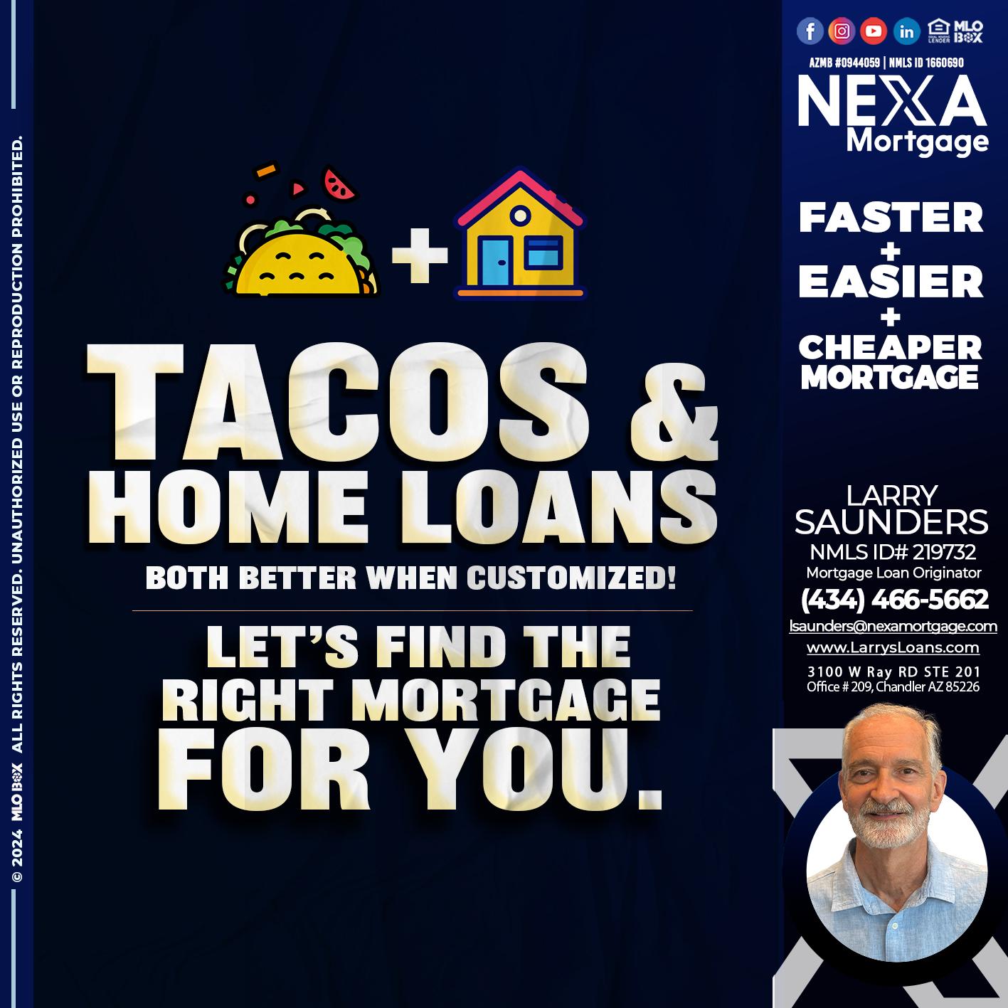 TACOS & LOANS - Larry Saunders -Mortgage Loan Originator