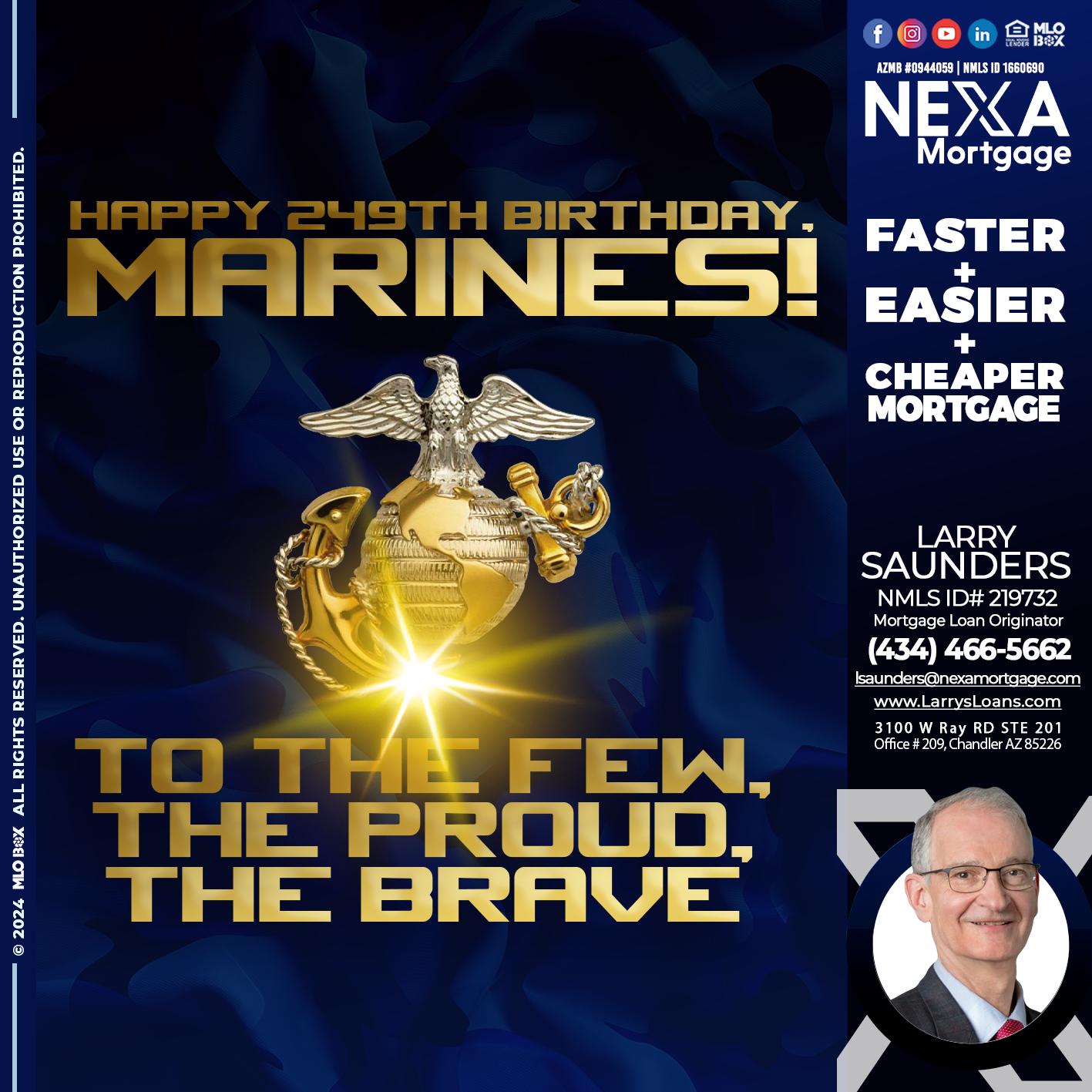 MARINES BIRTHDAY - Larry Saunders -Mortgage Loan Originator