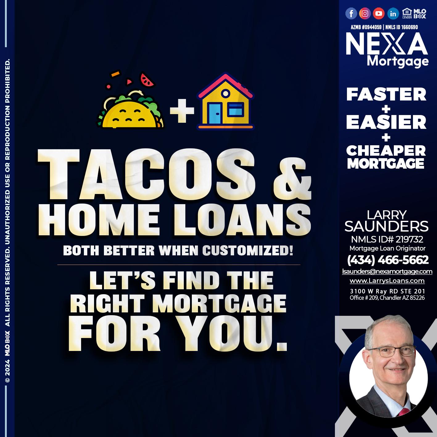 TACOS & LOANS - Larry Saunders -Mortgage Loan Originator